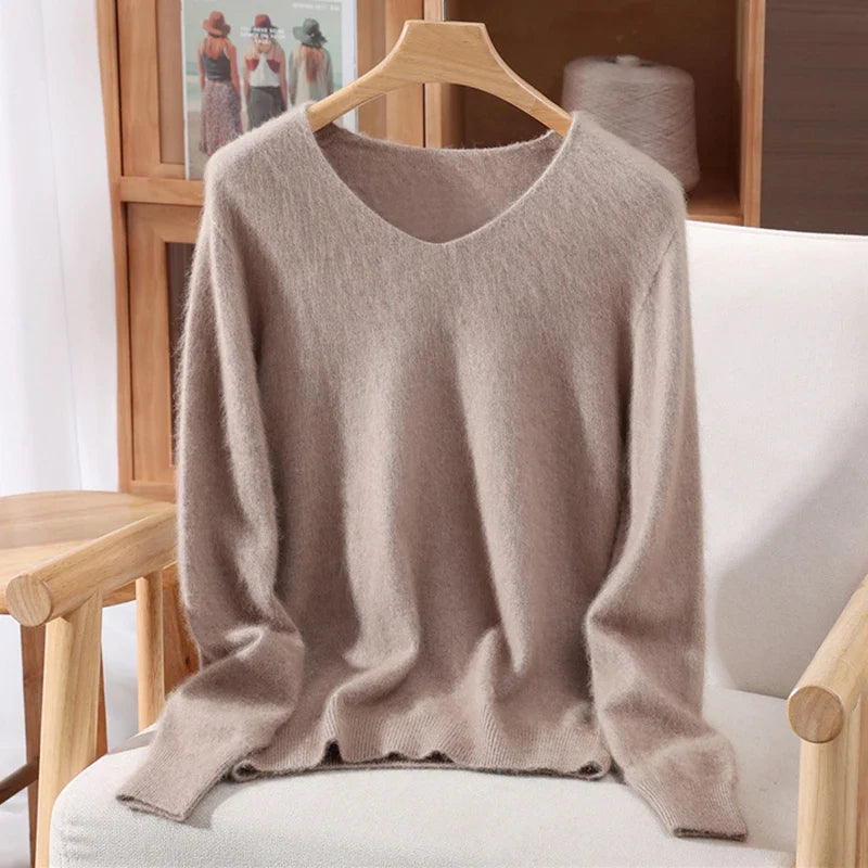 Soft V-Neck Long-Sleeve Sweater