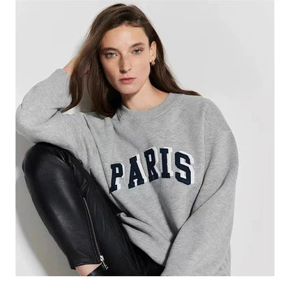 Women's Oversized Printed Sweatshirt Light Gray
