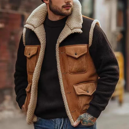 Men's rustic brown vest with pockets