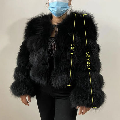 Damen Kurzjacke mit Kunstfell im Stufen-Design