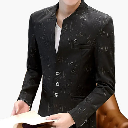 Men's Modern Slim Fit Blazer with Pattern for Business and Leisure