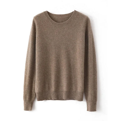 Women's Crew Neck Fine-Knit Long-Sleeve Sweatshirt