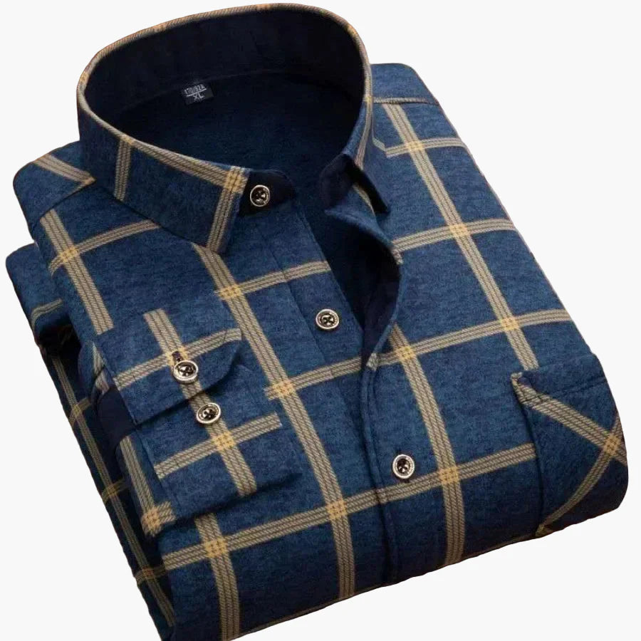 Men's Casual Flannel Shirt Checked Long Sleeve – Modern Outdoor & Business Casual Shirt
