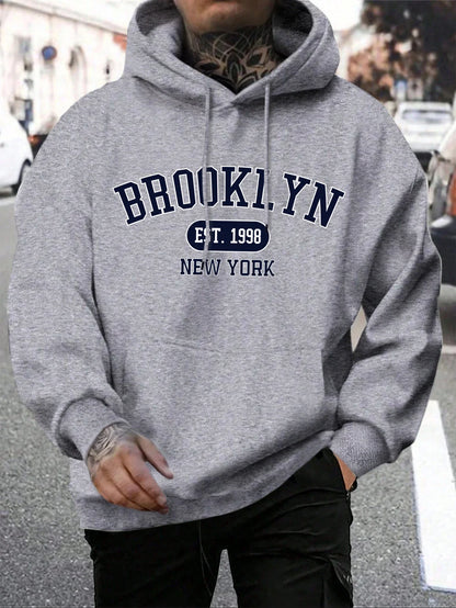 Unisex Kapuzenpullover mit Kordelzug und Schriftzug Aufdruck