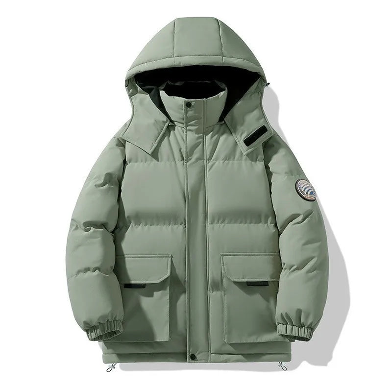 Men's Black Padded Winter Hooded Jacket