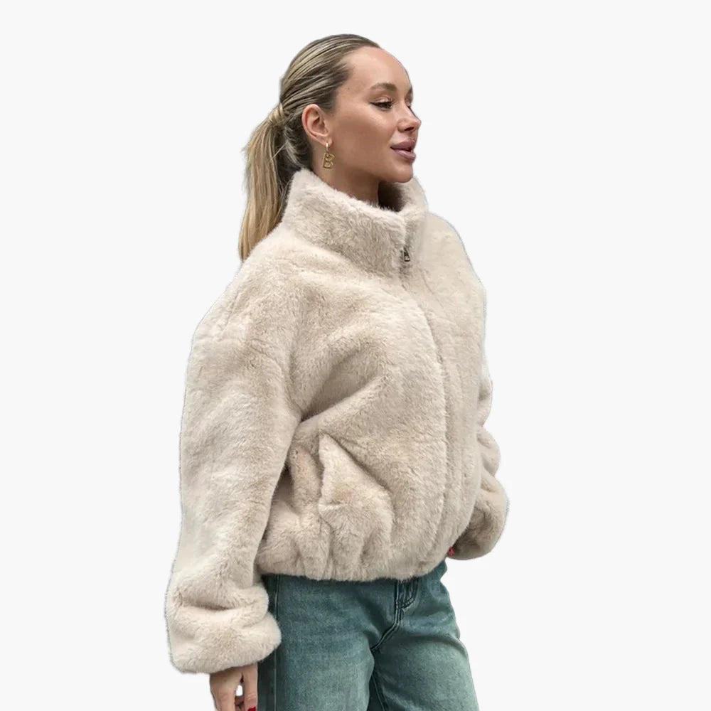 Damen Modische Kurzjacke mit Stehkragen – Eleganter Alltags-Look