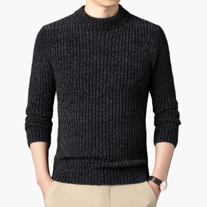 Men's knitted sweater modern ribbed for everyday and office