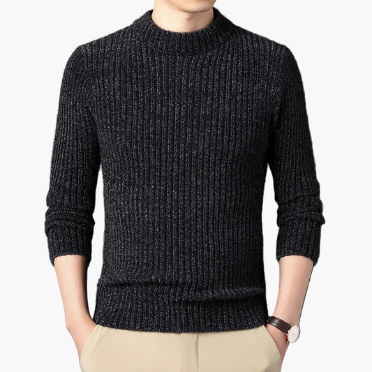 Men's knitted sweater modern ribbed for everyday and office