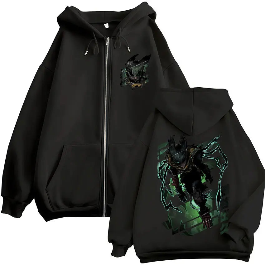 Unisex Kapuzenpullover mit Reißverschluss und Motivdruck