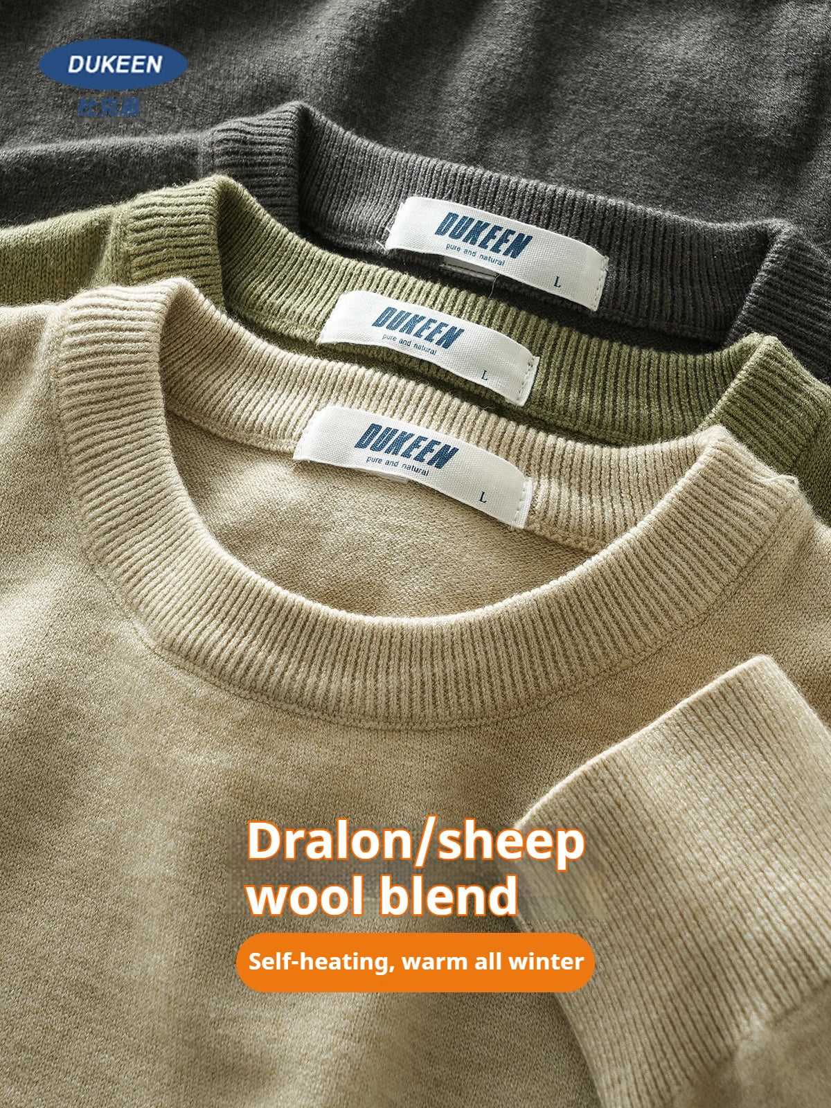 Unisex Langarm Pullover Rundhals Rippbündchen