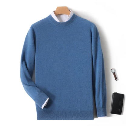Men's Crew-Neck Sweater, Long-Sleeve, Made of Soft Material
