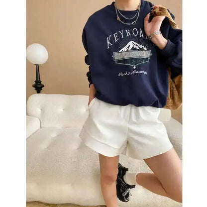 Unisex Sweatshirt Rundhalsausschnitt Print Rocky Mountains