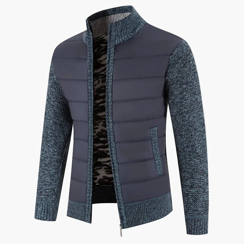 Men's quilted jacket with knitted sleeves – fashionable transitional jacket for everyday and leisure use