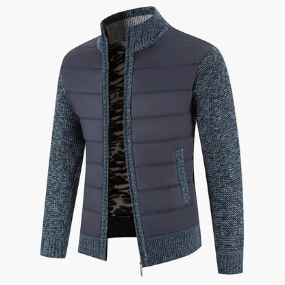 Men's quilted jacket with knitted sleeves – fashionable transitional jacket for everyday and leisure use