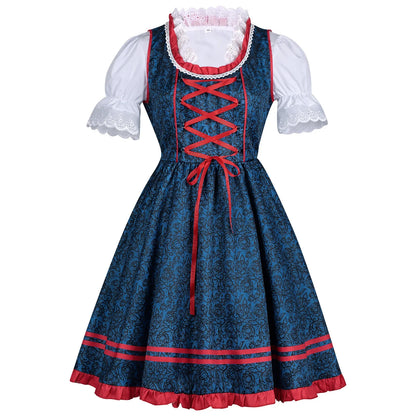Dirndl mit Schürze Trachtenkleid traditionell Spitzenbluse Mieder Oktoberfest