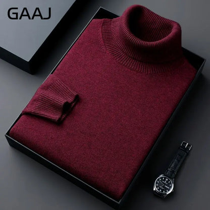 Men's turtleneck sweater long sleeve fine-knit sweater