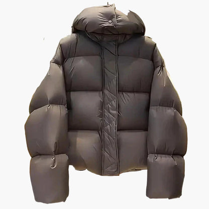 Men's Oversized Puffer Jacket – Urban Winter Streetwear Quilted Jacket with Hood