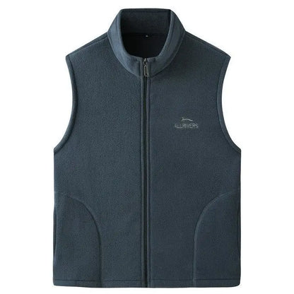 Fleece Weste mit Reißverschluss Stehkragen und Taschen