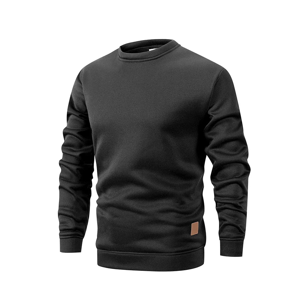 Men's crew-neck sweater, long sleeve, warm