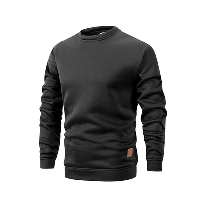 Men's crew-neck sweater, long sleeve, warm