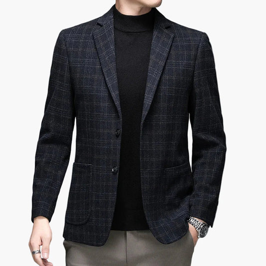 Men's Business Casual Blazer – Modern Checked Look for Office and Everyday Use