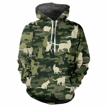 Kapuzenpullover Herren/Unisex Camouflage Muster mit Kängurutasche