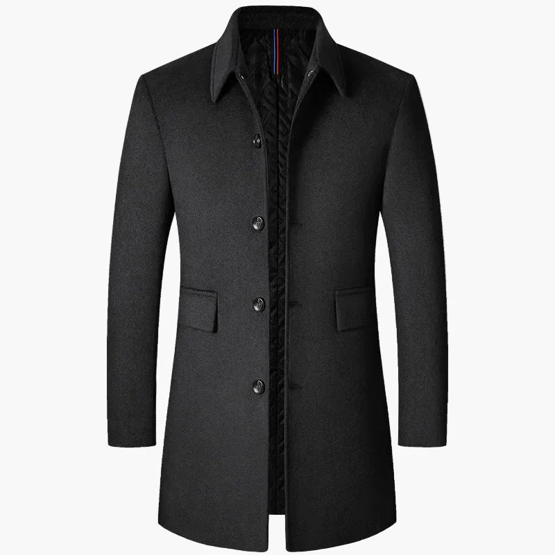 Men's Modern Coat – Classic Lapel Coat in Korean Style, Mid-Length, for Autumn and Winter