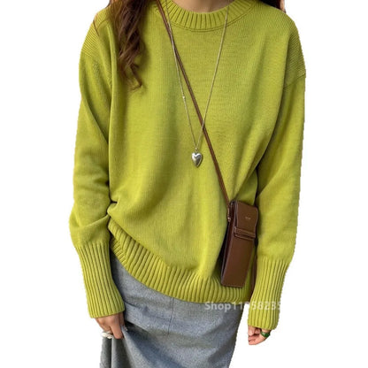 Women's oversized sweater, crew neck, long sleeves