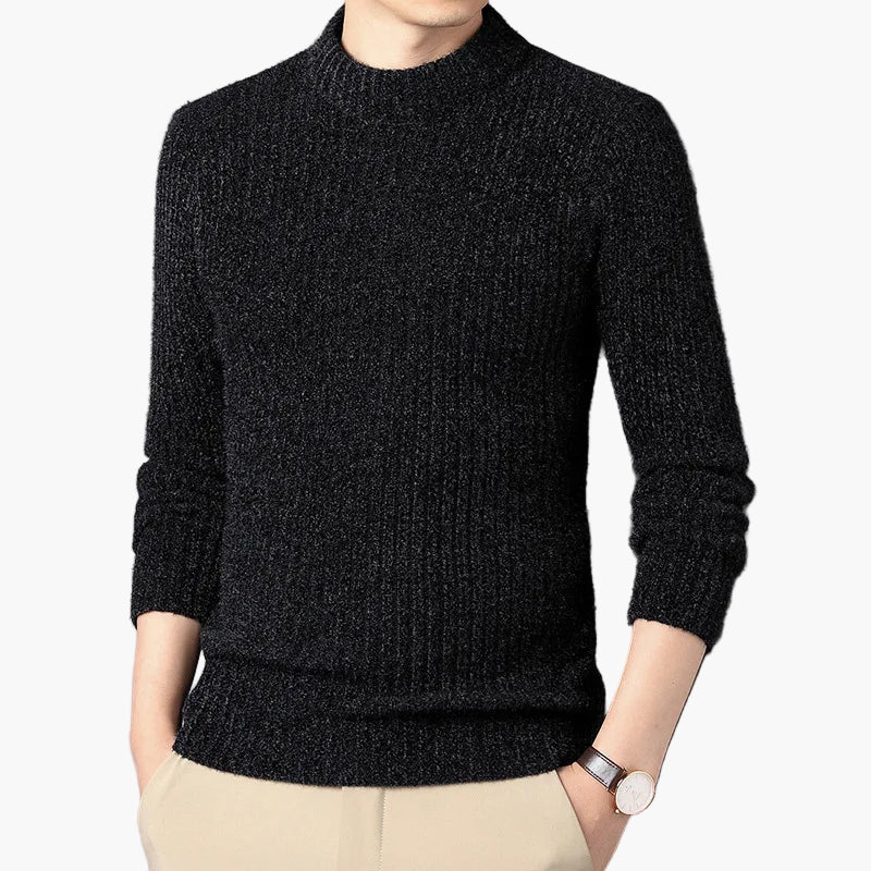 Men's knitted sweater modern ribbed for everyday and office