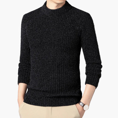 Men's knitted sweater modern ribbed for everyday and office