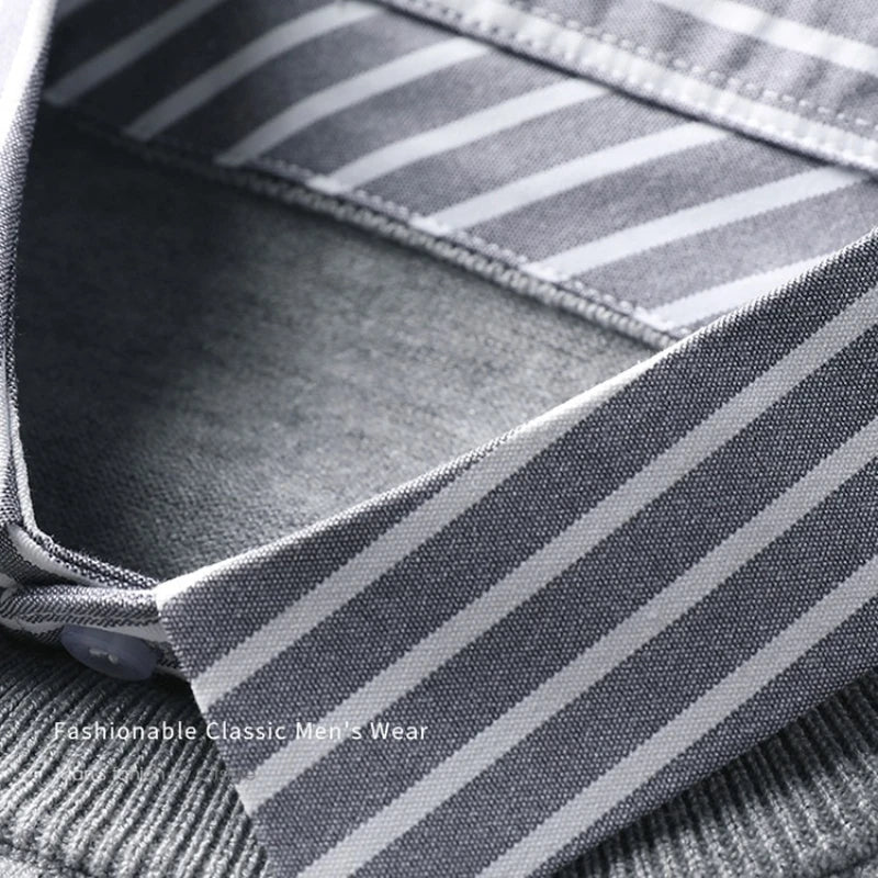 Men's sweater with fake shirt collar in business look – elegant knitted sweater for office & everyday use
