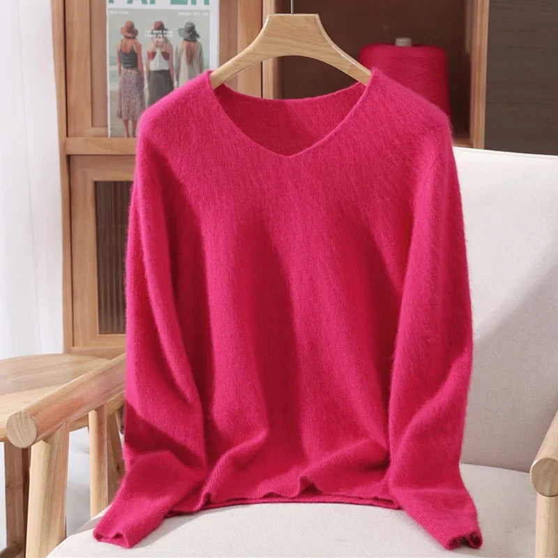 Soft V-Neck Long-Sleeve Sweater