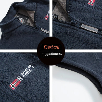 Fleece Weste Unisex Stehkragen Reißverschluss Reißverschlusstaschen