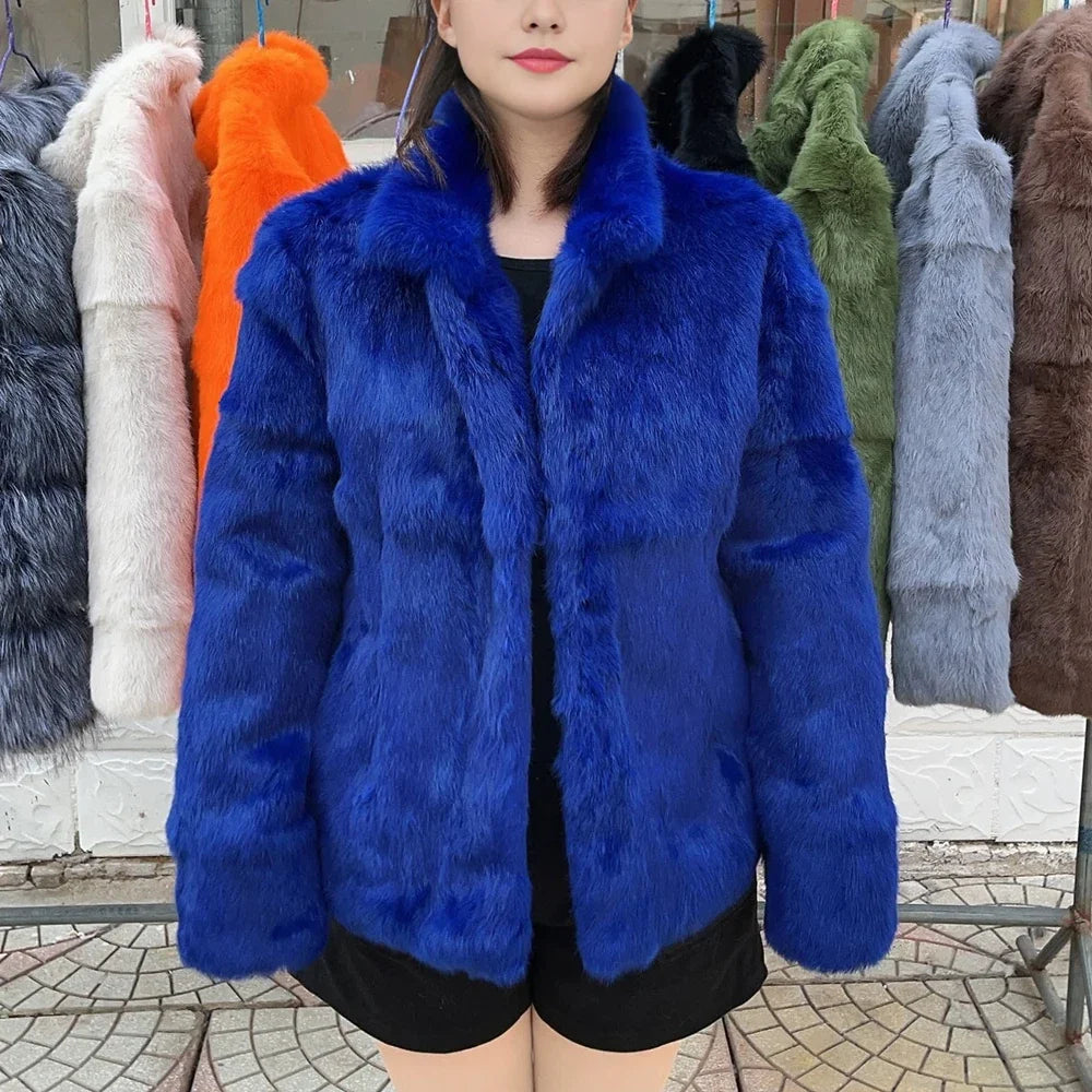 Women's short jacket with stand collar and long sleeves