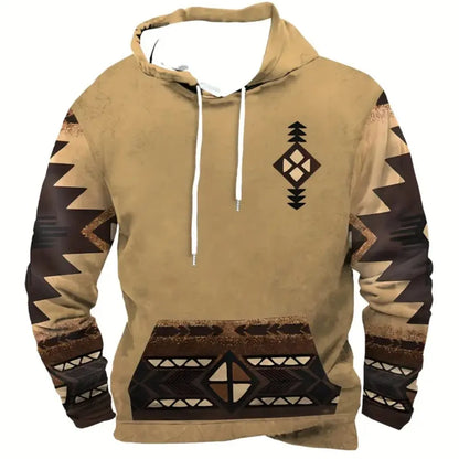 Unisex Kapuzenpullover mit Tiermotiv & Muster Kängurutasche