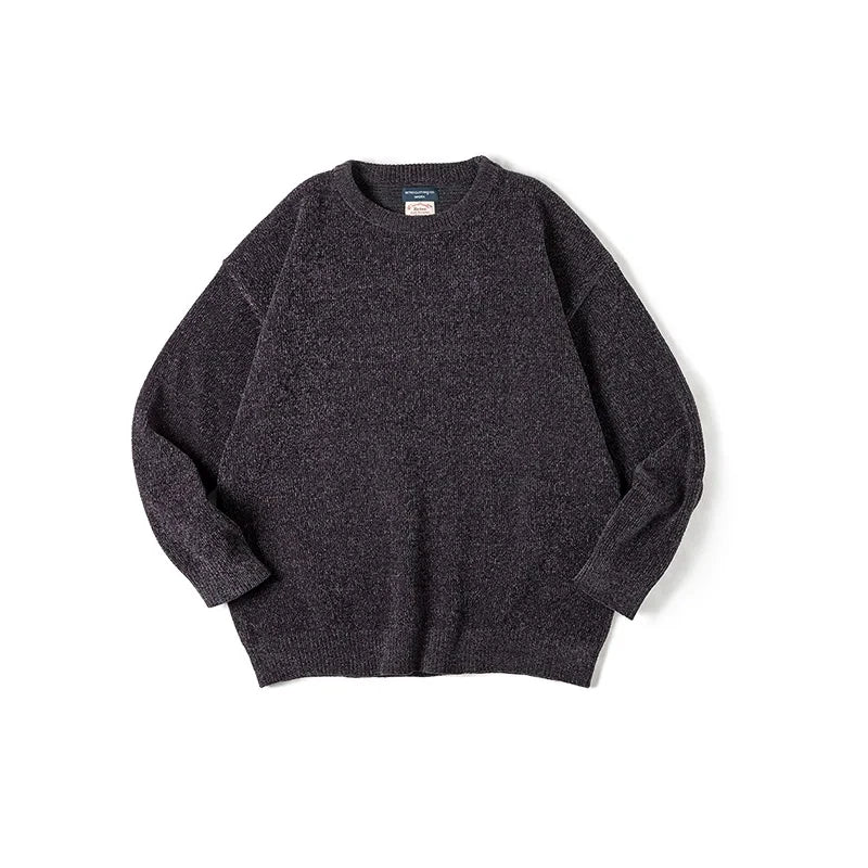 Men's pullover crew neck fine knit marled