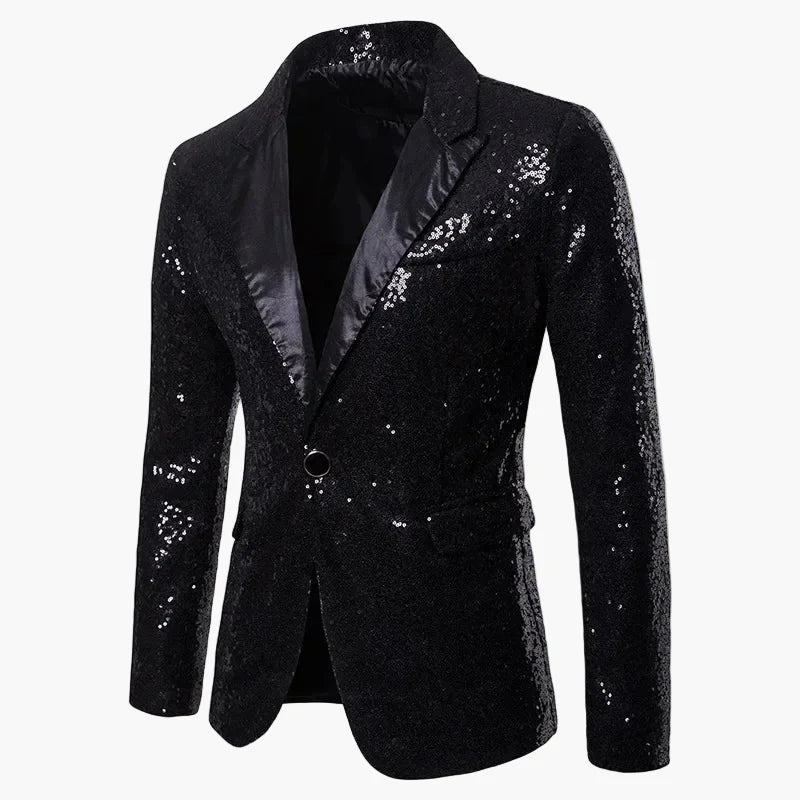 Men's Glitter Party Blazer – Eye-catching Sequin Blazer for Festive Occasions, Stage & Events