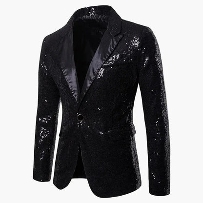 Men's Glitter Party Blazer – Eye-catching Sequin Blazer for Festive Occasions, Stage & Events