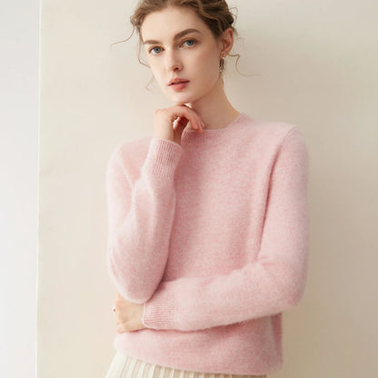 Damen Pullover Rundhalsausschnitt Langarm Weiches Material