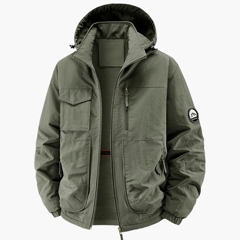 Men's outdoor casual jacket with hood – windproof & warm, ideal for autumn and winter