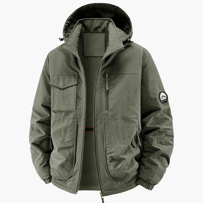 Men's outdoor casual jacket with hood – windproof & warm, ideal for autumn and winter