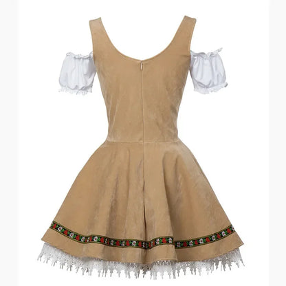 Bavarian Couple Costume Set for Men’s Lederhosen and Women’s Dirndl, Oktoberfest, Carnival