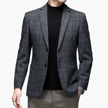 Men's Business Casual Blazer – Modern Checked Look for Office and Everyday Use