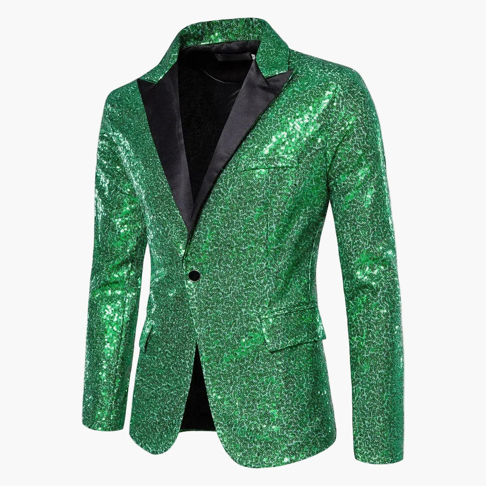 Men's Glitter Party Blazer – Eye-catching Sequin Blazer for Festive Occasions, Stage & Events