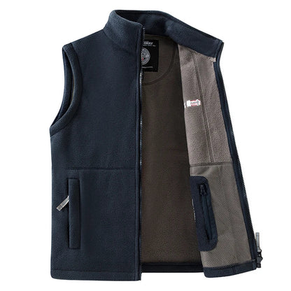 Fleece Weste Unisex Stehkragen Reißverschluss Reißverschlusstaschen