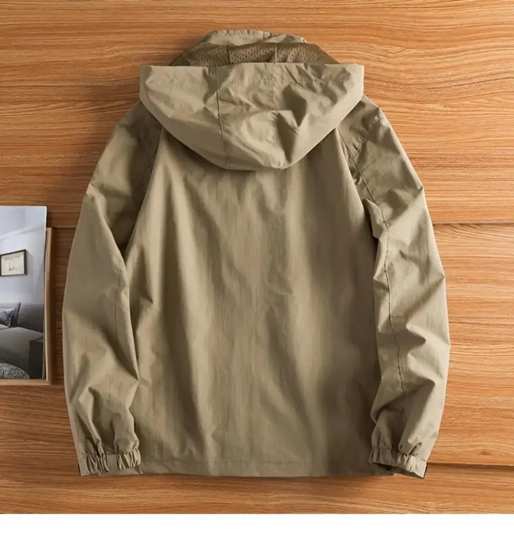 Men's outdoor jacket with hood - windproof transitional jacket for men