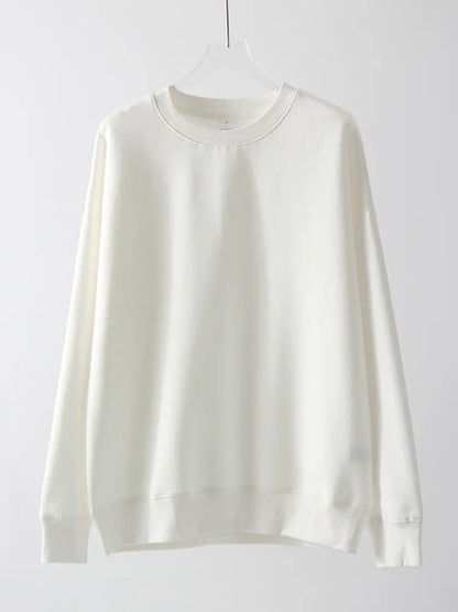 Unisex Basic Crew-Neck Long-Sleeve Sweatshirt Pullover in Various Colors