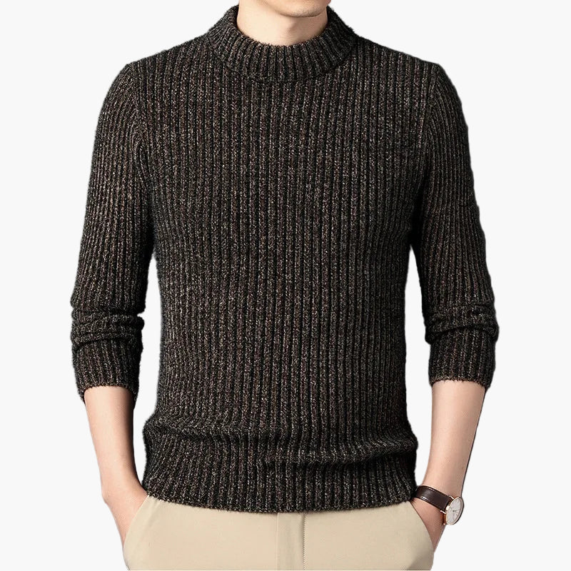 Men's knitted sweater modern ribbed for everyday and office