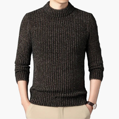 Men's knitted sweater modern ribbed for everyday and office