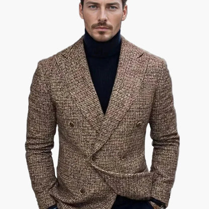 Men's double-breasted blazer jacket in modern business and casual style